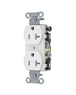 HUBCR20WHI HUBBELL DPLX RCPT-20A125V NEMA 5-20R WHITE