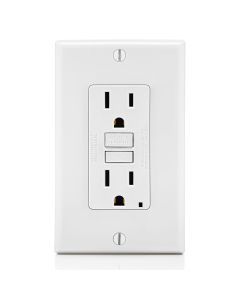 LEVGFNT1-MW 15A SLIM GFCI W/MID PLT