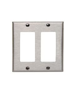 LEV84409-40 2G SS DECORA WALLPLATE SATIN 302