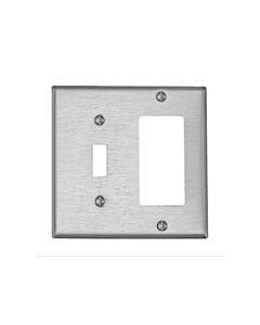 LEVS126 430 SS 2G 1 TOGGLE SW/1-DECOR/GFI PLATE