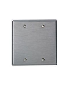 LEV84025-40 2G SS METAL WALLPLATE SATIN 302 BLANK