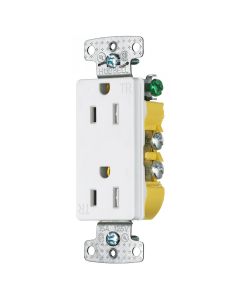 HUBRRD15SWTR RCPT, DUP, DEC, TR, 15A 125V, WH