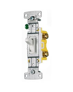 HUBRS115SW RESI TOG SWITCH, SP 15A 120V, S GRD, WH
