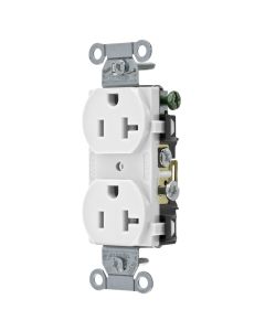 HUBCR20WHI HUBBELL DPLX RCPT-20A125V NEMA 5-20R WHITE